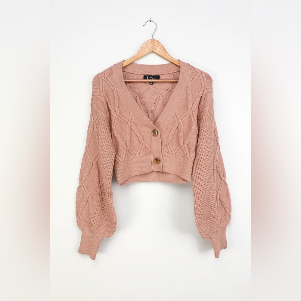 Lulu's Blush Pink Cable Knit Sweater and Skirt Two Piece Set - Picture 11 of 16